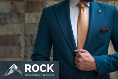 Man in suit posing in front of wall
